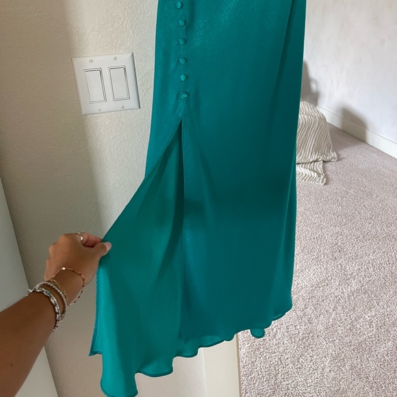 ZARA Satin silk cowl neck slip dress with buttons - Picture 4 of 7